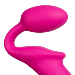 Vibrating Bendable Strap-On - Size M, 34 cm