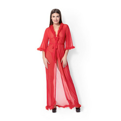 Marabou Trimmed Robe, 3 Teile