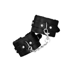 Plush Bonded Leather Wrist Cuffs