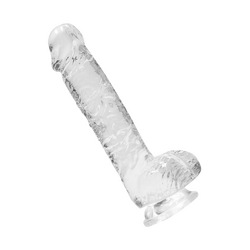 Crystal Clear - Dildo with Balls, 17 cm