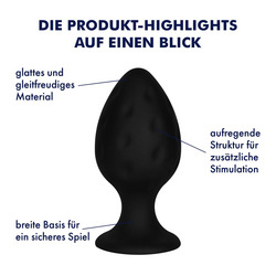 Strukturierter Silikon-Analplug, 5,8 cm