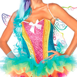 Korsage im Regenbogen-Design mit Pailletten