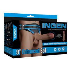 INGEN - Unisex Silicone Hollow Strap On Set L-XXL, 23 cm