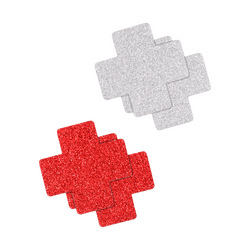 Pretty Pasties - Glitter Cross, 2 Paar