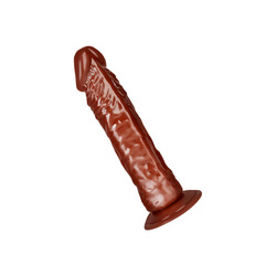 Naturdildo mit Aderung und Saugfuß, 22 cm