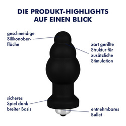 Gerillter Silikon Analvibrator, 9 cm