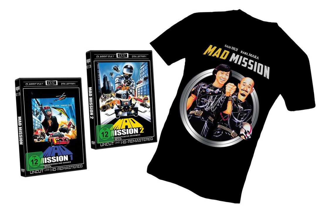 Mad Mission Doppelpack 1+2 inkl. T-Shirt (Größe L) (DVD)