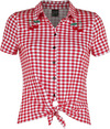 Pussy Deluxe Plaid Short Girl Blouse Bluse rot weiß powered by EMP (Bluse)