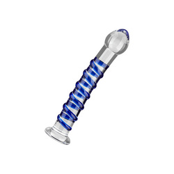 Glasdildo mit Spiralstruktur, 19 cm
