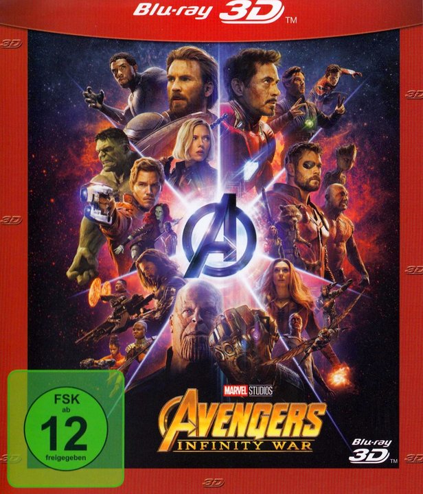 Avengers 3 - Infinity War (Blu-ray 3D), gebraucht, ohne Cover