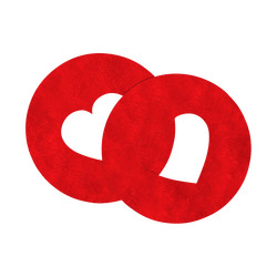 Nipple Sticker - Round Open Hearts