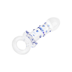 Glasdildo mit Haltering, 15 cm