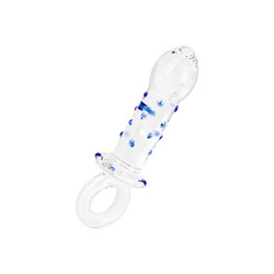 Glasdildo mit Haltering, 15 cm