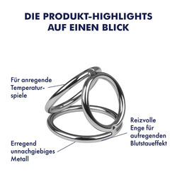 Penis- und Hodenring aus Metall, 3 cm, 4 cm &amp; 4,5 cm
