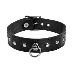 Leder-Halsband mit Flachnieten