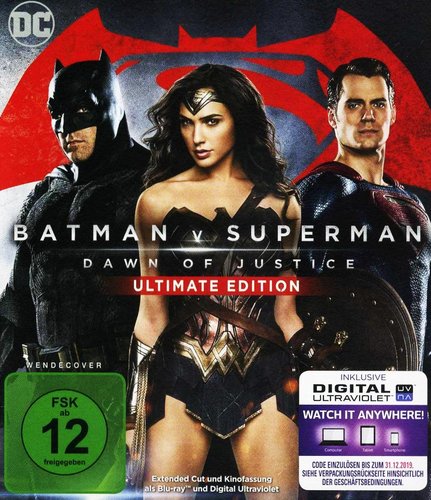 Batman v Superman - Kinofassung (Blu-ray), gebraucht, ohne Cover
