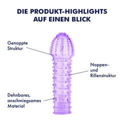 Penishülle mit weichen Noppen, 15 cm