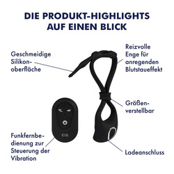 Vibro-Penis- und Hodenring mit Fernbedienung