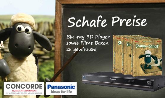 Shaun das Schaf Gewinnspiel: Scha(r)fe Blu-ray Boxen & Full HD 3D Player abgrasen!