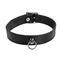 Schmales Leder-Halsband mit O-Ring