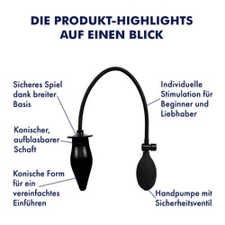 Aufpumpbarer Analdildo, 12,5 cm