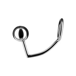Metall-Penisring mit Analdildo, L, 5 cm