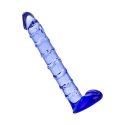 Glas-Dildo mit zarter Aderung, 17 cm