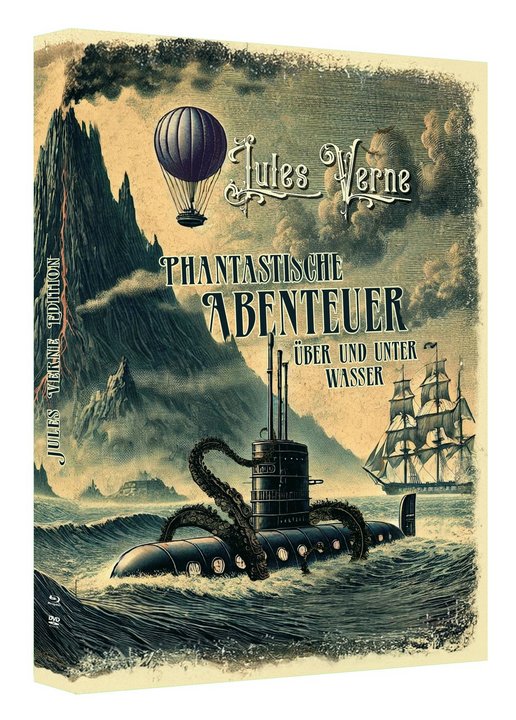 Jules Verne Edition (Digipack) - Phantastische Abenteuer über und unter Wasser - 20.000 MEILEN UNTER DEM MEER (1916), DIE GEHEIMNISVOLLE INSEL (1941) und DIE ERFINDUNG DES VERDERBENS - Limited Edition