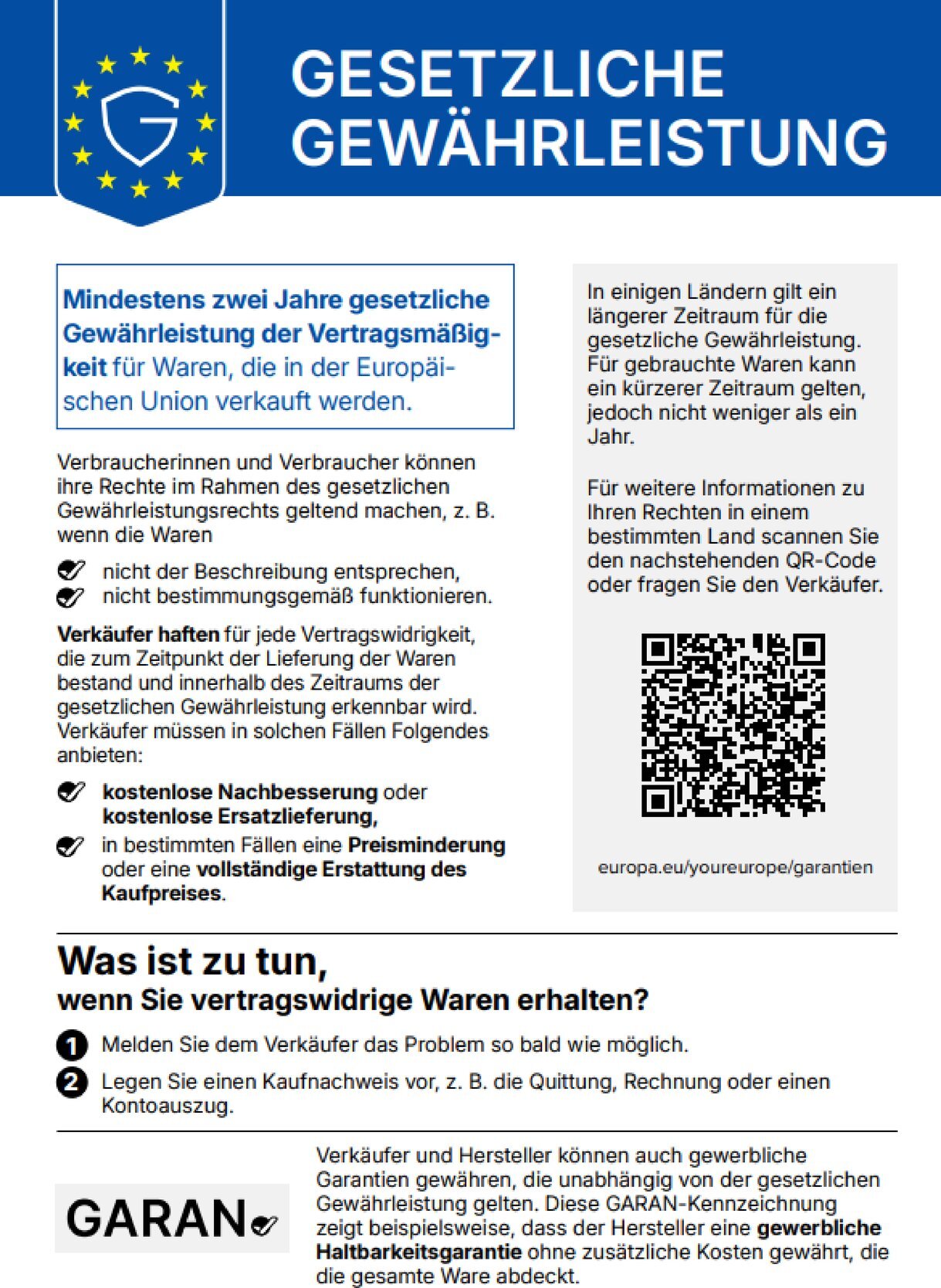 Gesetzliches Gewährleistungsrecht